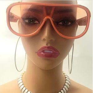 Orange/Peach Fashion Sunglasses/Shades, Large Square Sunglasses